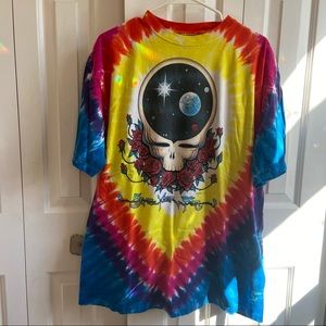 Grateful Dead Space Your Face Skull Deadhead Tie-Dye T-Shirt Men’s X-Large